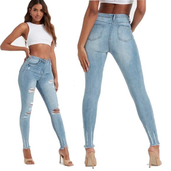 Missguided Sinner high-waist ripped skinny jeans! - Picture 3 of 15